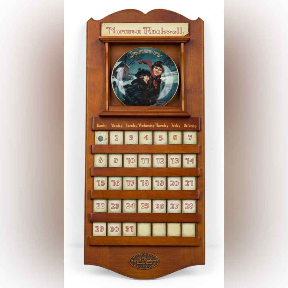 Vintage Norman Rockwell Family Trust Authorized Edition Perpetual Calendar.